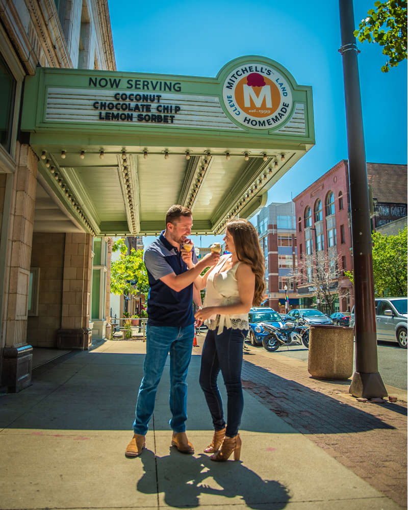 Mitchell's Ice Cream Engagement Photo | CuffLink Media | as seen on TodaysBride.com