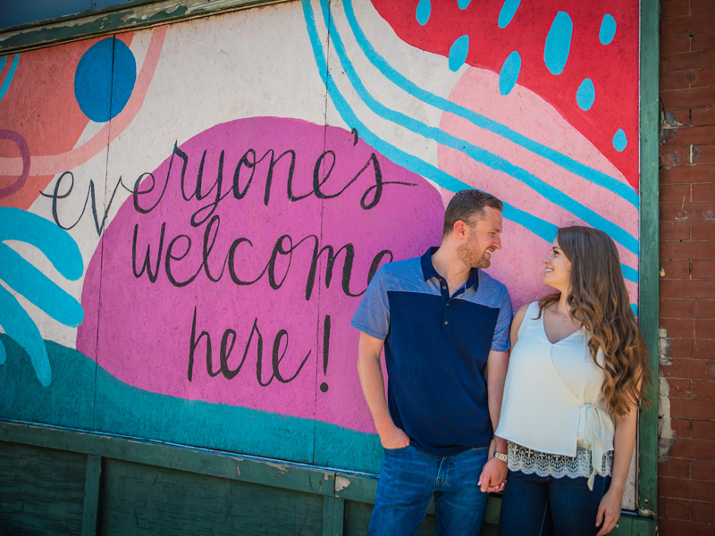 Mural Engagement Photos | CuffLink Media | as seen on TodaysBride.com