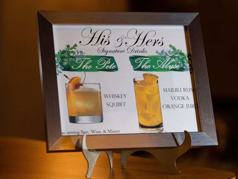 Signature Drink Sign | Klodt Photography | as seen on TodaysBride.com