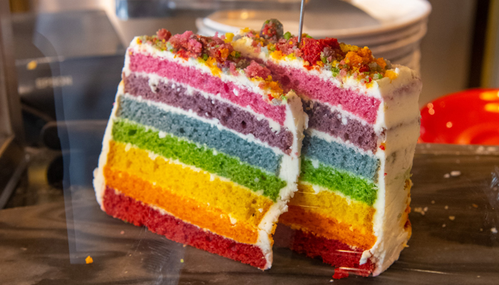 Rainbow Pride Layered Cake | as seen on TodaysBride.com