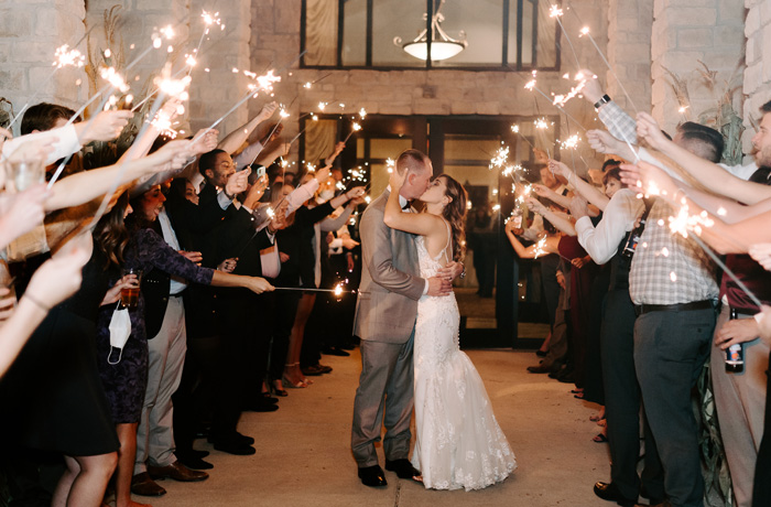 Wedding sparkler sendoff