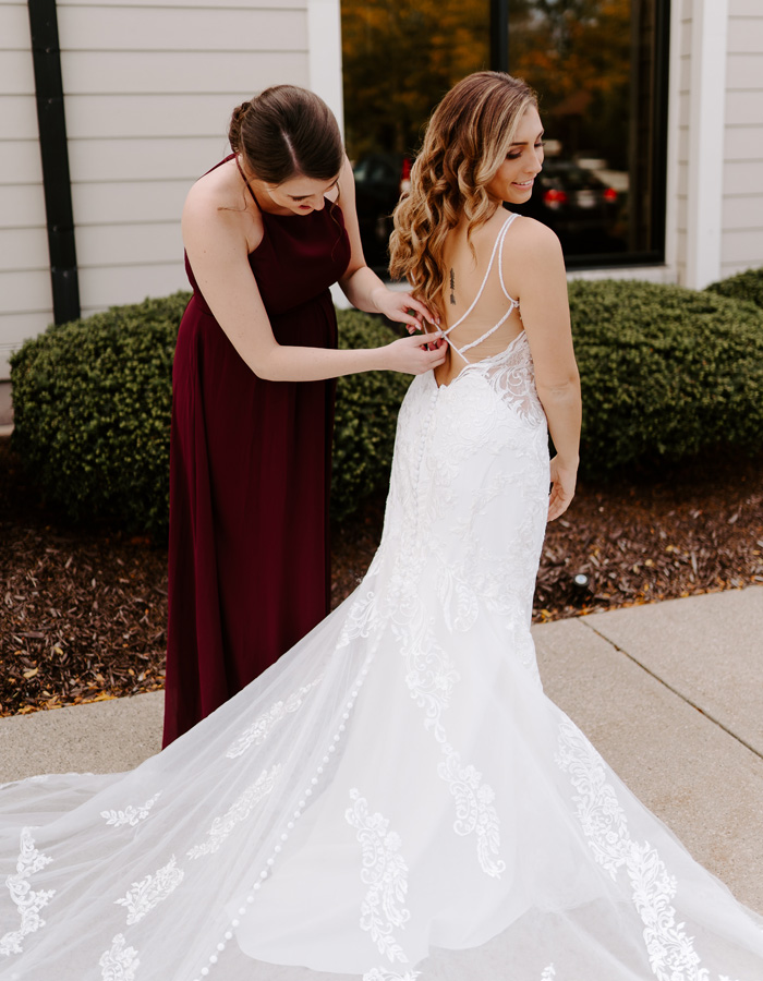 Bride getting ready