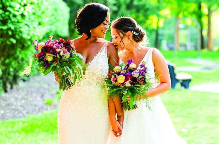 LGBTQ couple wedding portrait