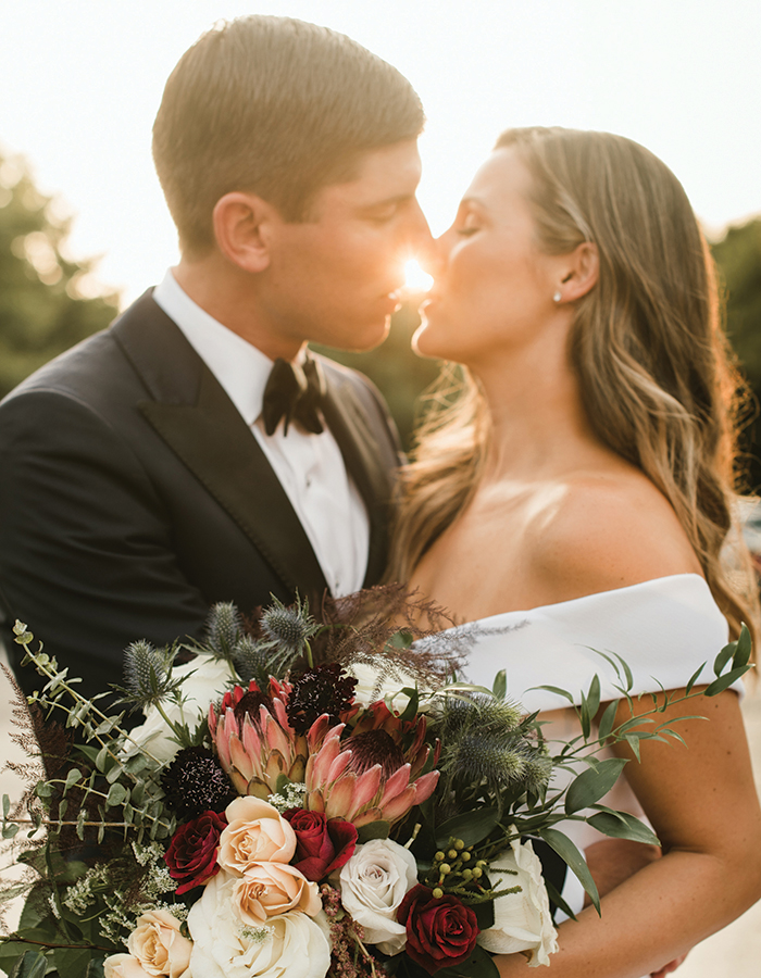 Stephanie & Eric’s Black-Tie Boho Wedding