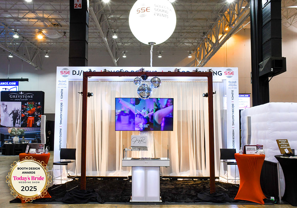 Today's Bride Wedding Show Exhibitor Selective Sound Entertainment DJ, emcee, photo station, decor, lighting