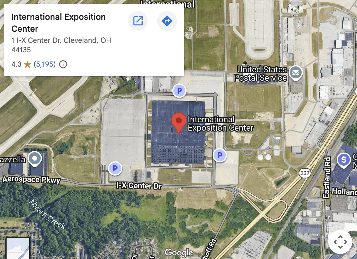 i x center cleveland map