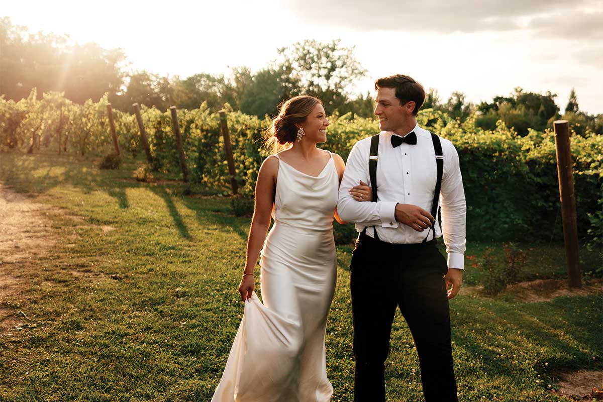 Bride and groom at Canton OH wedding