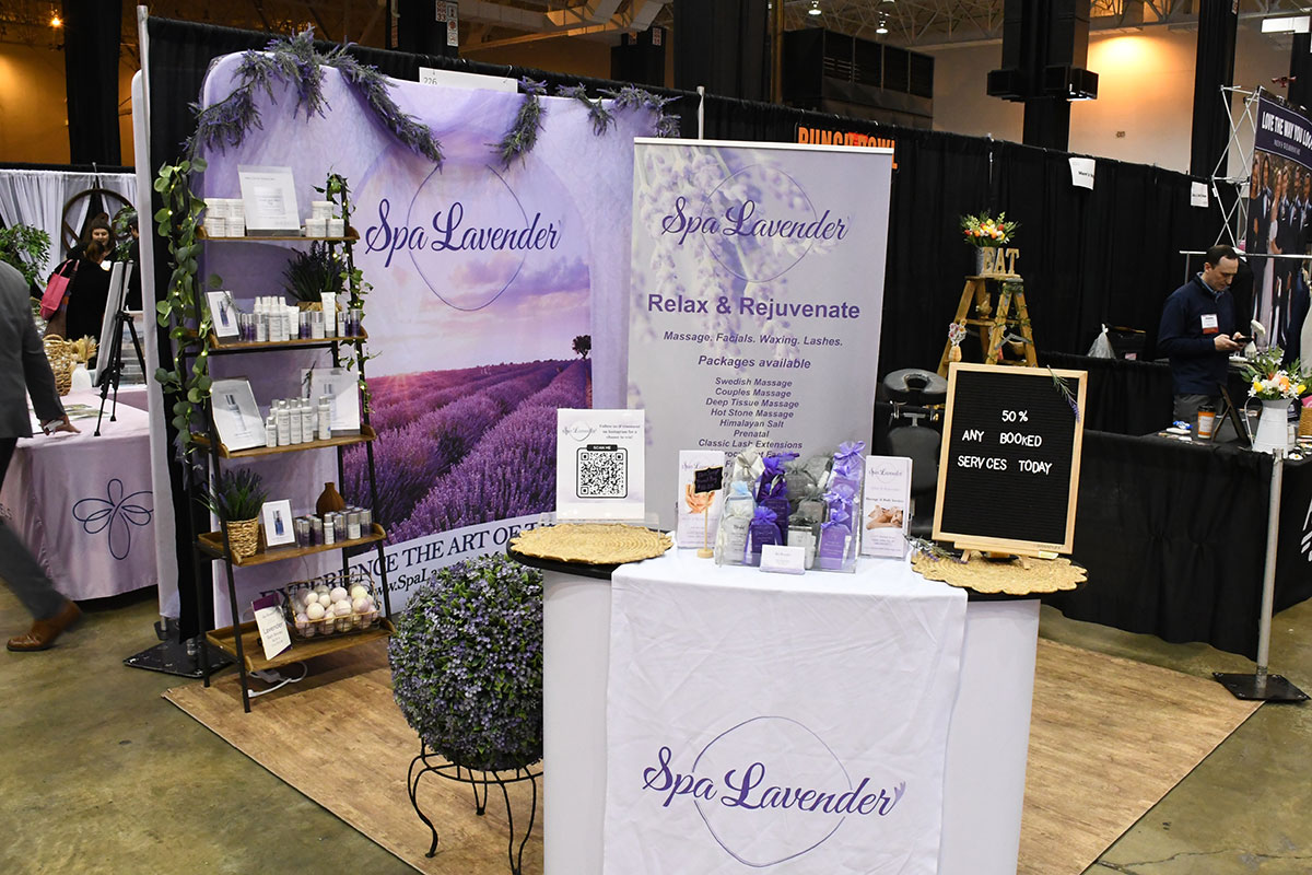 spa lavender relaxing display at cleveland bridal show