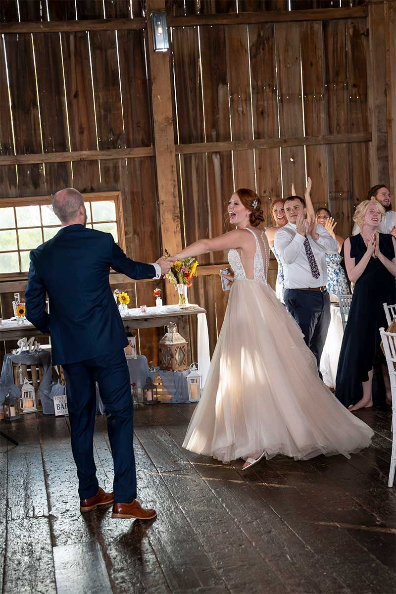 couple partying at wedding