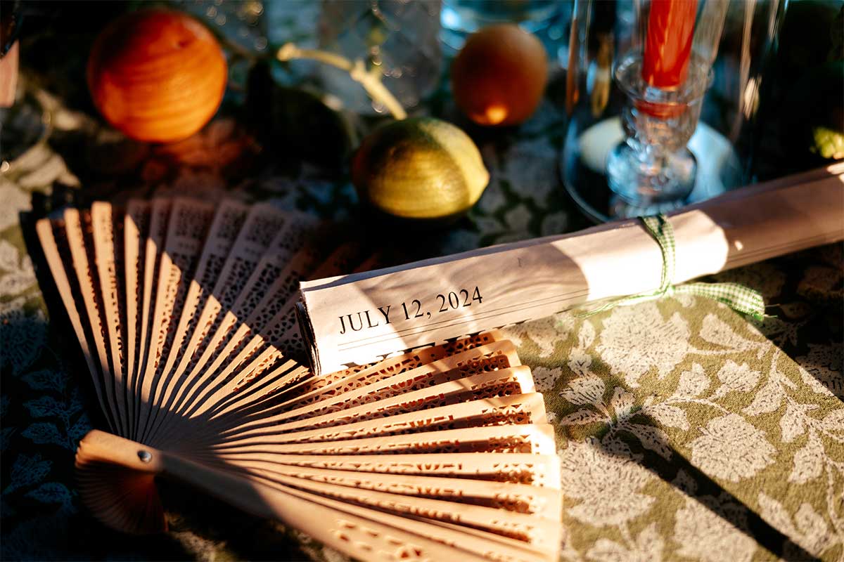 fan at wedding layout