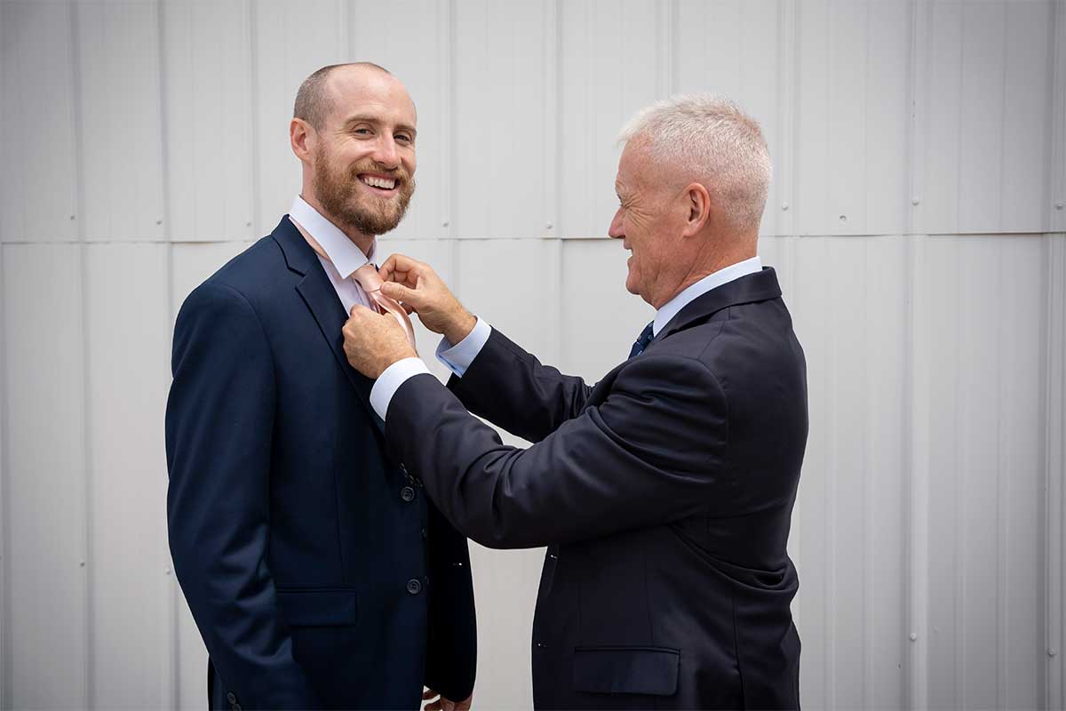 groom and his father