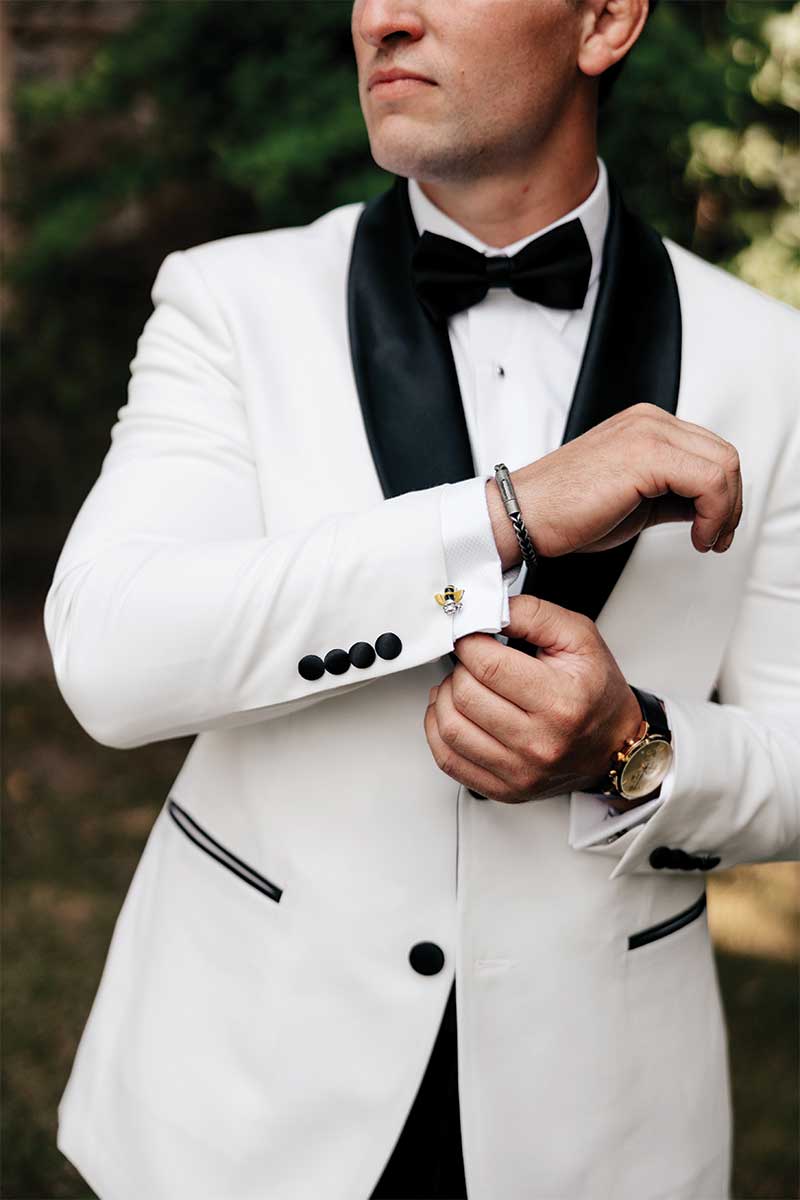 white groom's suit