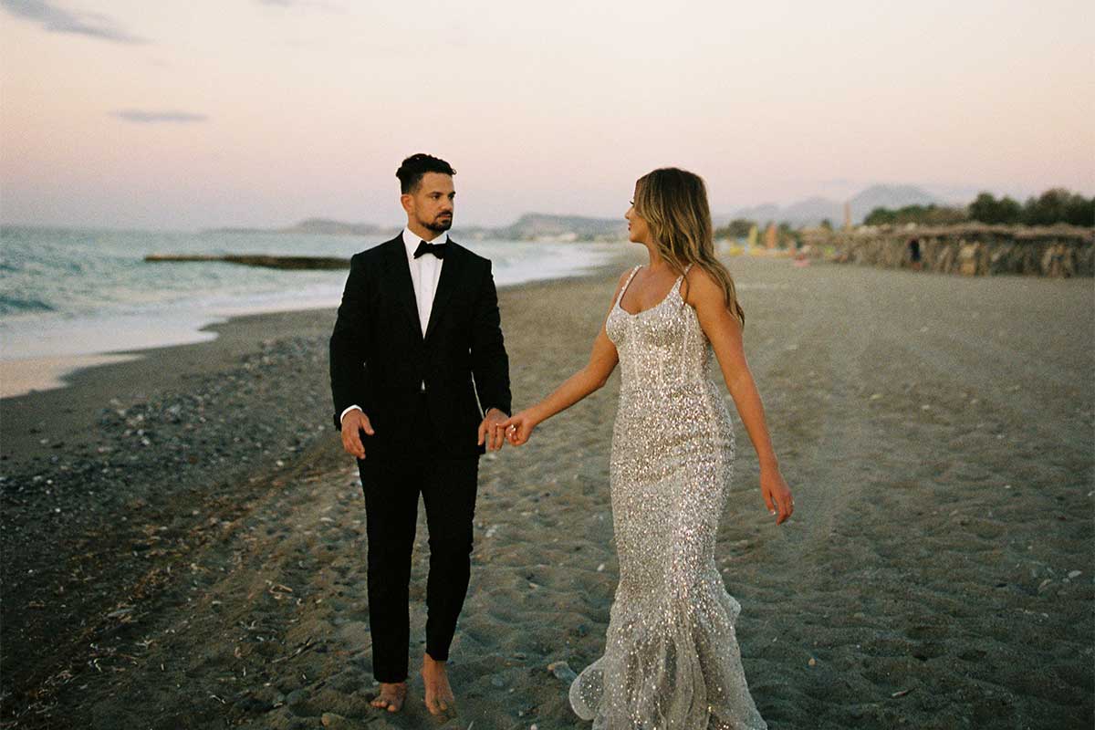 beach wedding portrait