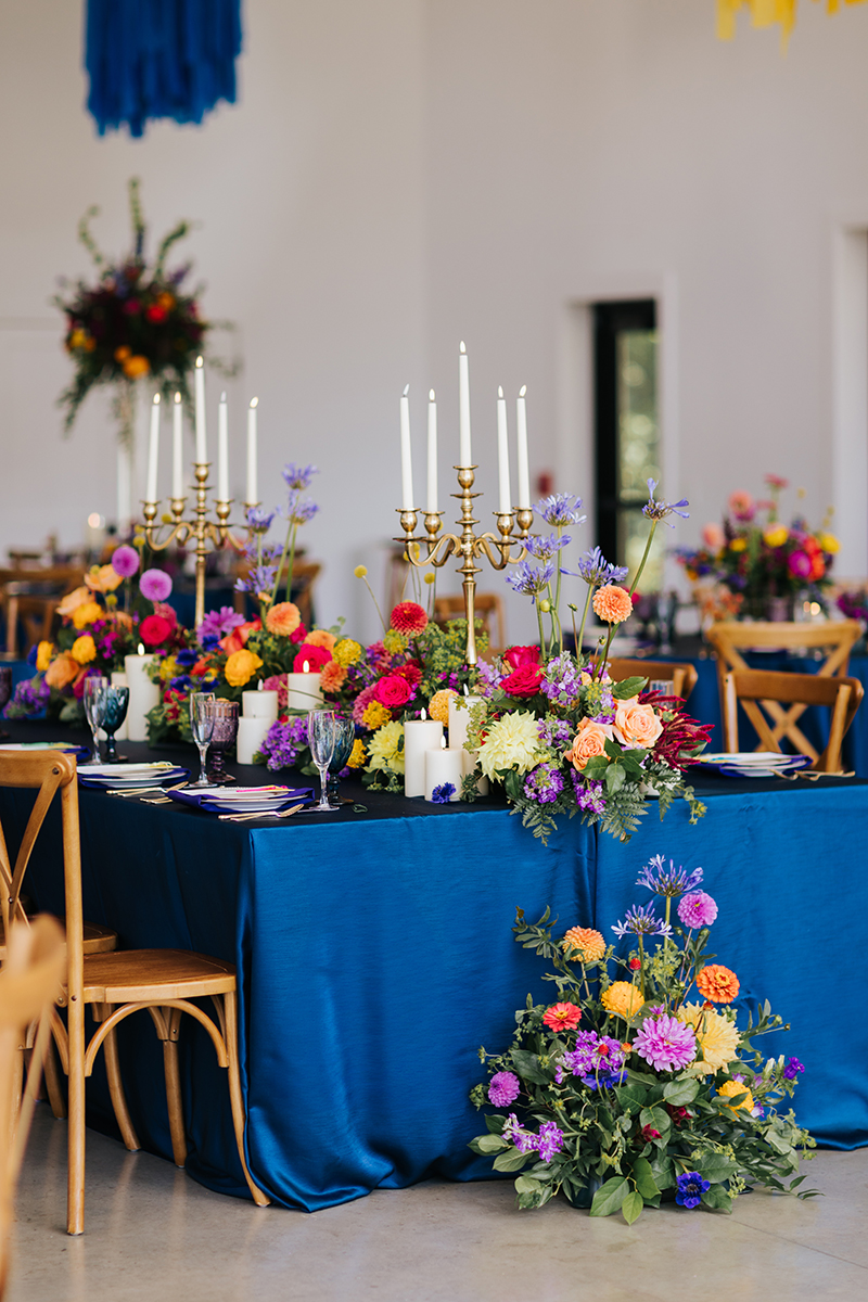 recption flowers waterfall