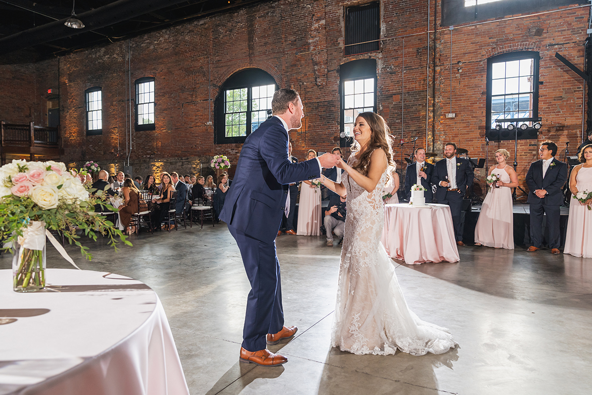 warehouse venue in downtown cleveland with exposed brick and an industrial feel