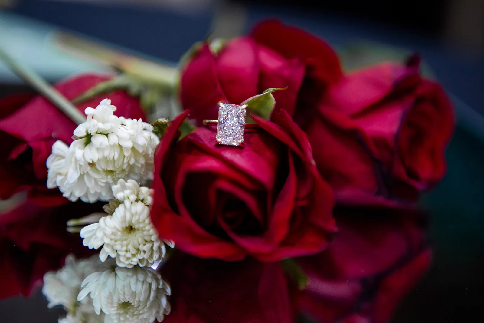 rectangle shape engagement ring