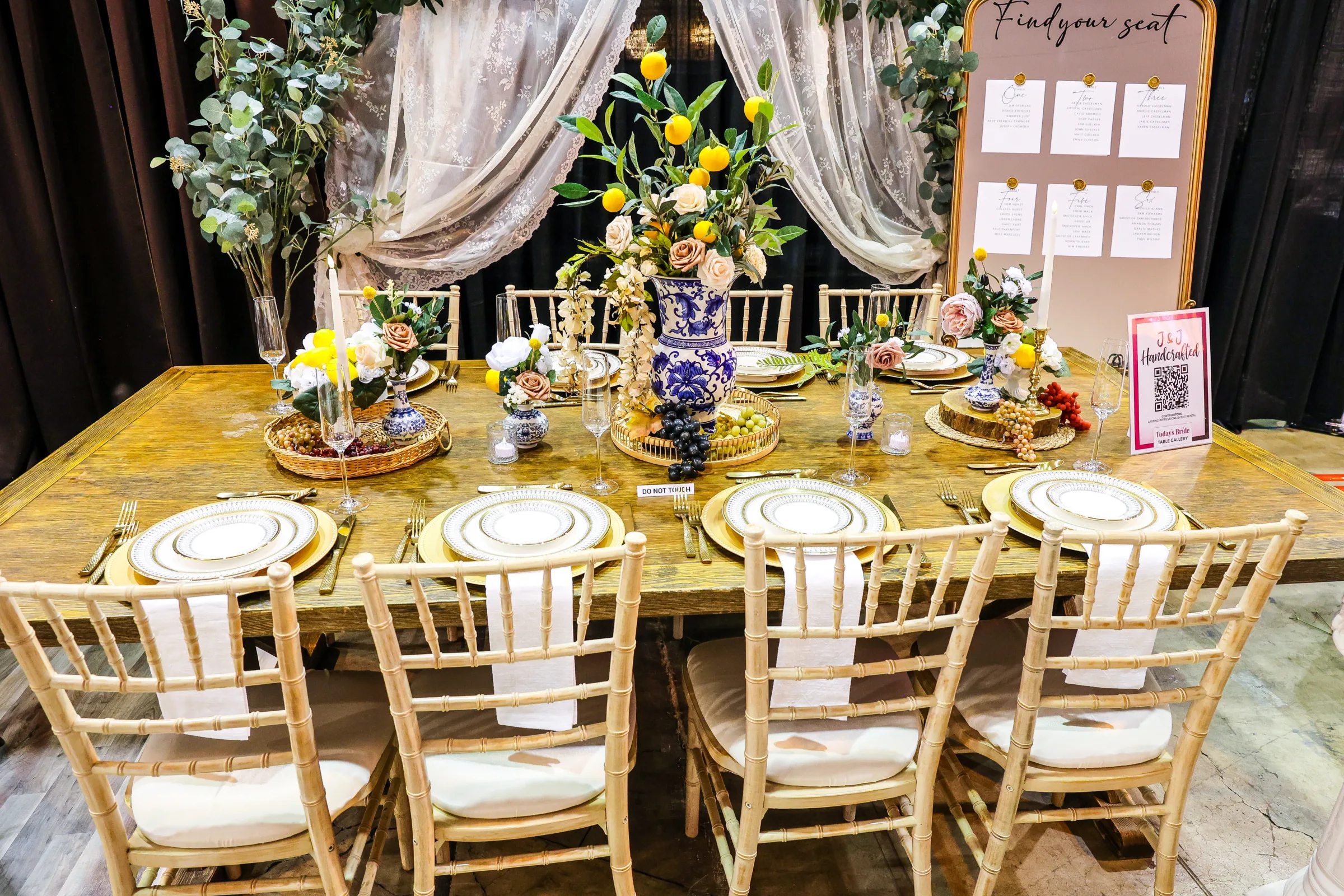 j j handcrafted - Reception Table Gallery at the Cleveland Wedding Show j j handcrafted