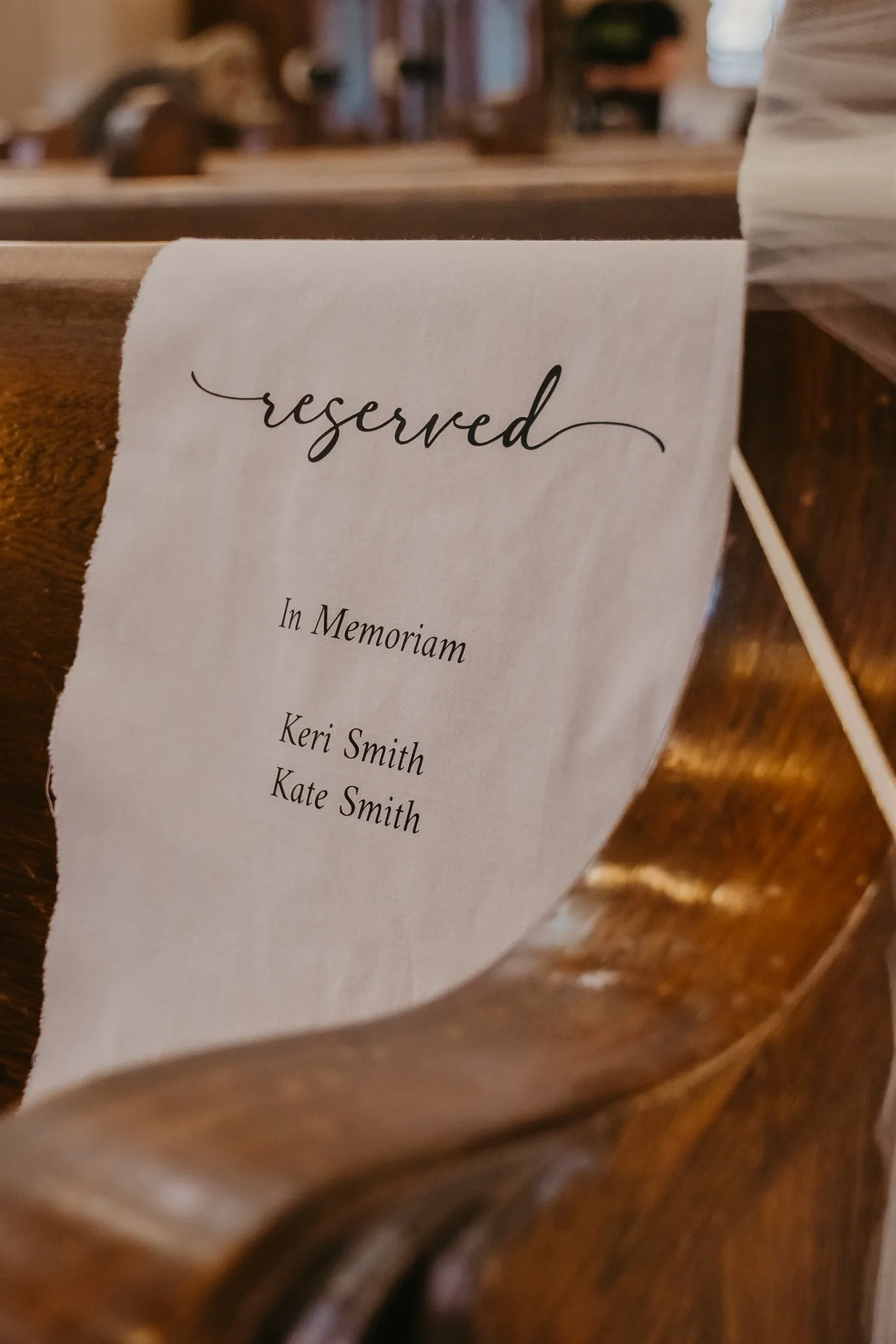 reserved seating signs at wedding ceremony
