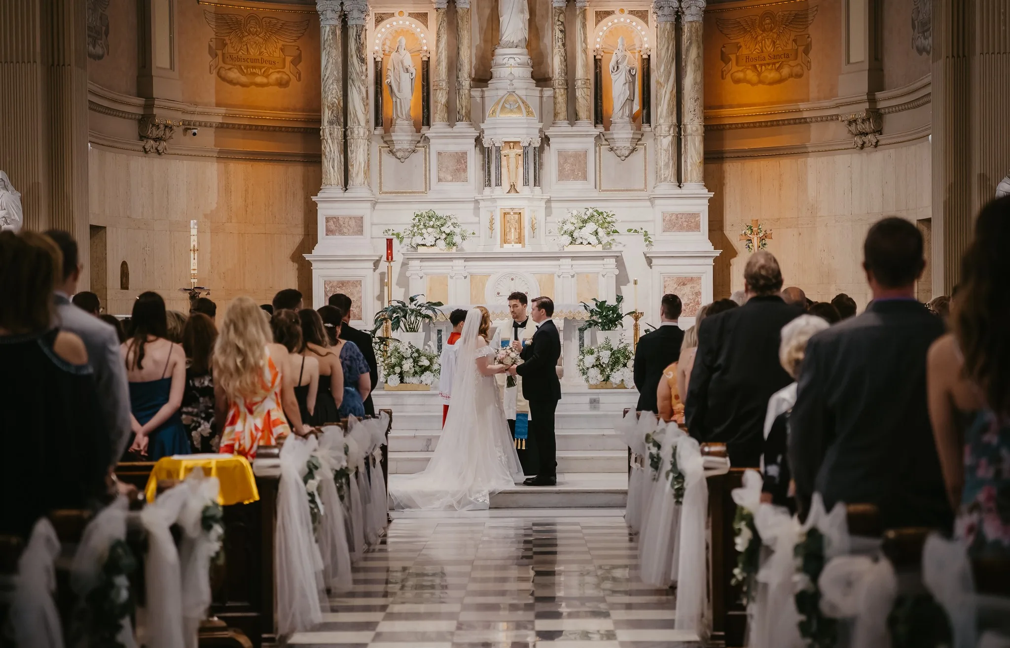 wedding ceremony inside a church